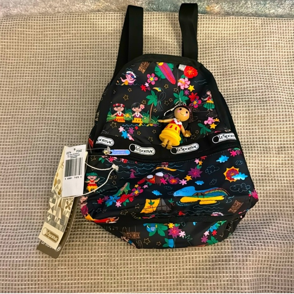 *NEW* Lesportsac Hawaii Polynesian Disney it’s a small world hula girl back pack